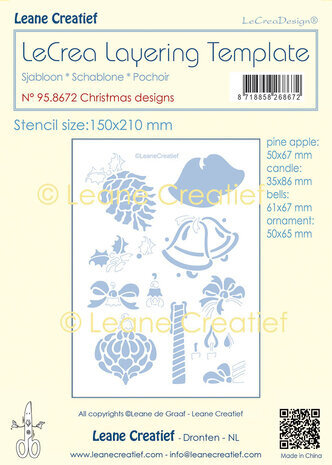 Leane Creatief Masking Stencil Christmas Designs (95.8672) Leane Creatief Masking Stencil Christmas Designs (95.8672)