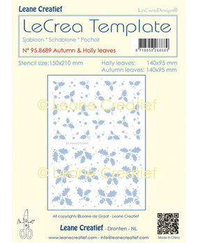 Leane Creatief Masking Stencil Autumn & Holly Leaves (95.8689)