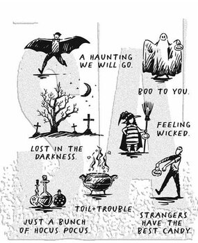Stampers Anonymous Cling Stamps Halloween Sketchbook (CMS469)
