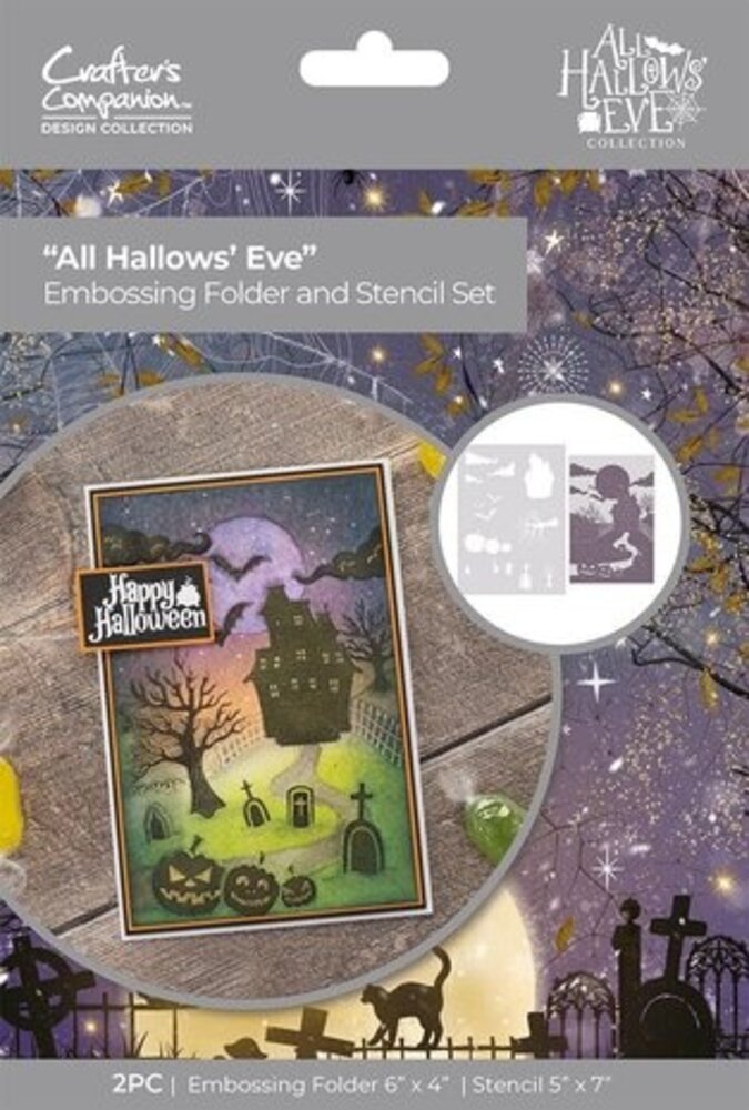 Crafter's Companion All Hallows Eve Stencil & Embossing Folder (DES-AHE-STEN-EF4-AHE) Crafter's Companion All Hallows Eve Stencil & Embossing Folder (DES-AHE-STEN-EF4-AHE)