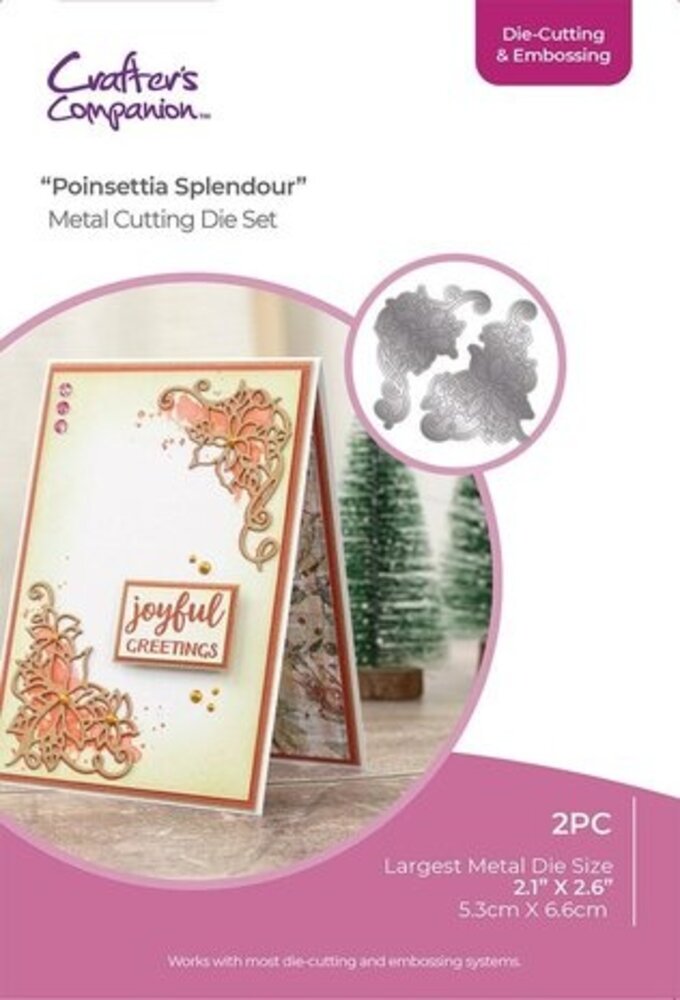 Crafter's Companion Christmas Corner Die Poinsettia Splendor (CC-DCE-MD-POSP) Crafter's Companion Christmas Corner Die Poinsettia Splendor (CC-DCE-MD-POSP)