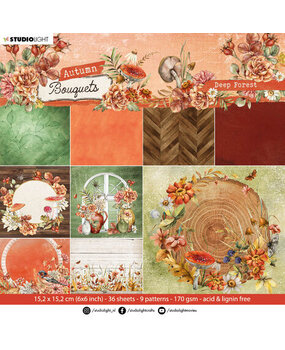 Studio Light Autumn Bouquets 6x6 Inch Paper Pad Deep Forest (SL-AB-PP108)