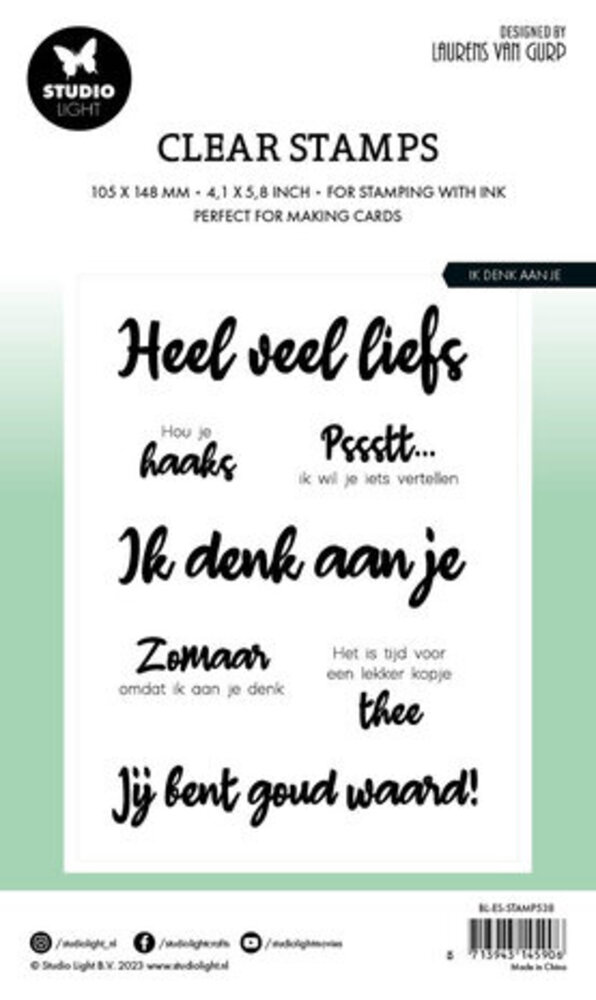 Studio Light Essentials Clear Stamp Ik Denk aan Je (BL-ES-STAMP538) Studio Light Essentials Clear Stamp Ik Denk aan Je (BL-ES-STAMP538)