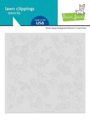 Lawn Fawn Lawn Clippings Winter Sprigs Background 6x6 Inch Stencils (LF3265)