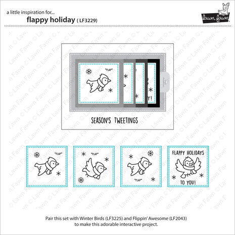 Lawn Fawn Flappy Holiday Clear Stamps (LF3229)