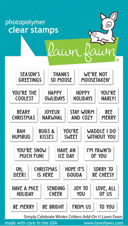 Lawn Fawn Simply Celebrate Winter Critters Add-On Clear Stamps (LF3233) Lawn Fawn Simply Celebrate Winter Critters Add-On Clear Stamps (LF3233)