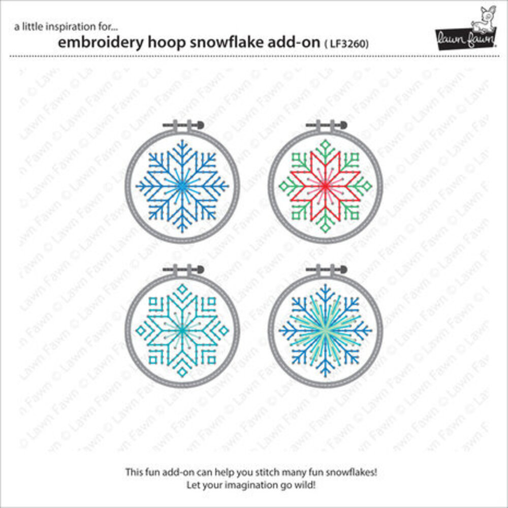Lawn Fawn Embroidery Hoop Snowflake Add-On Dies (LF3260) Lawn Fawn Embroidery Hoop Snowflake Add-On Dies (LF3260)