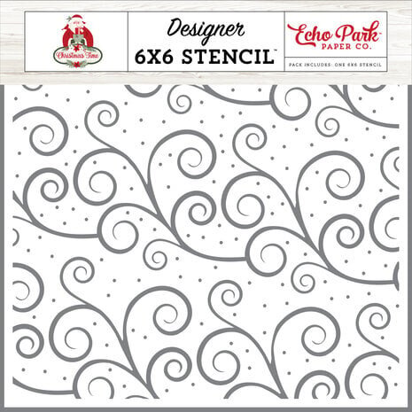 Echo Park Christmas Time Tis The Season Swirls Stencil (CT330033)