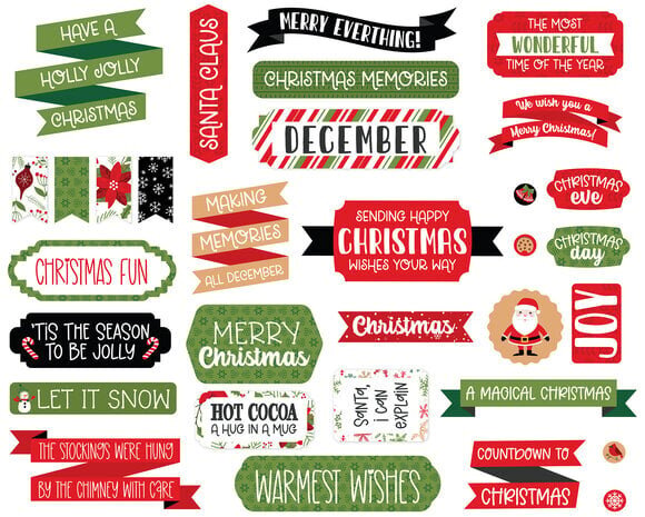 Echo Park Have A Holly Jolly Christmas Ephemera Titles & Phrases (HJC331032)