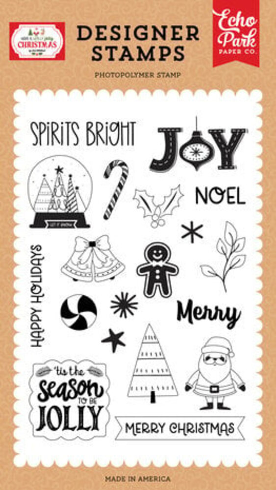 Echo Park Have A Holly Jolly Christmas Let It Snow Globe Clear Stamps (HJC331043)