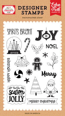 Echo Park Have A Holly Jolly Christmas Let It Snow Globe Clear Stamps (HJC331043)