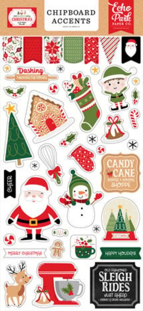 Echo Park Have A Holly Jolly Christmas 6x13 Inch Chipboard Accents (HJC331021) Echo Park Have A Holly Jolly Christmas 6x13 Inch Chipboard Accents (HJC331021)