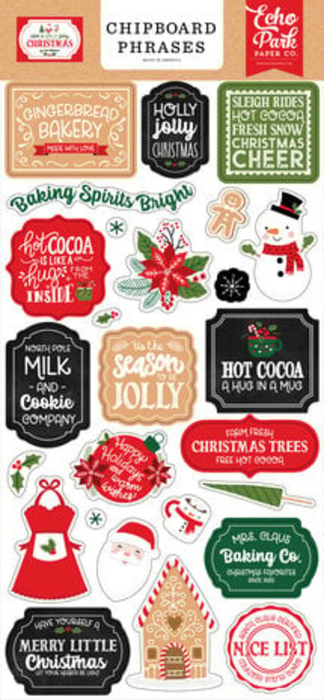 Echo Park Have A Holly Jolly Christmas 6x13 Inch Chipboard Phrases (HJC331022)