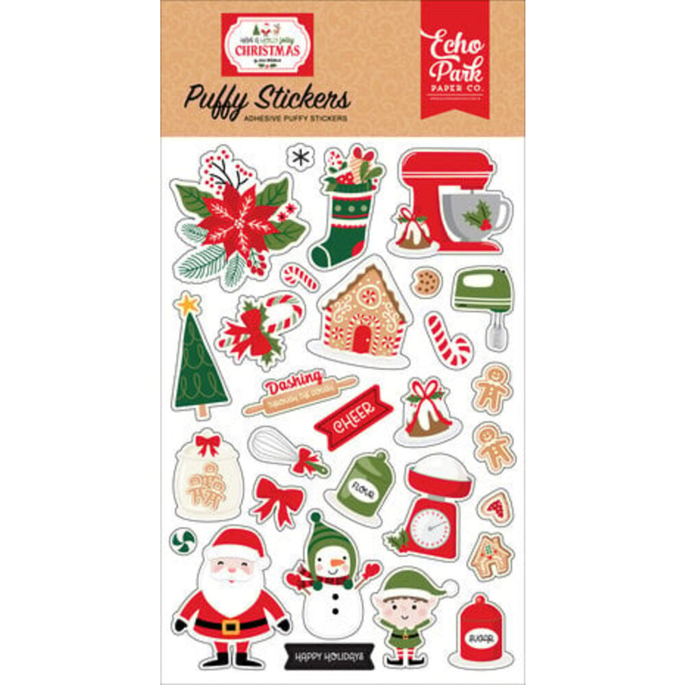 Echo Park Have A Holly Jolly Christmas Puffy Stickers (HJC331066 ...