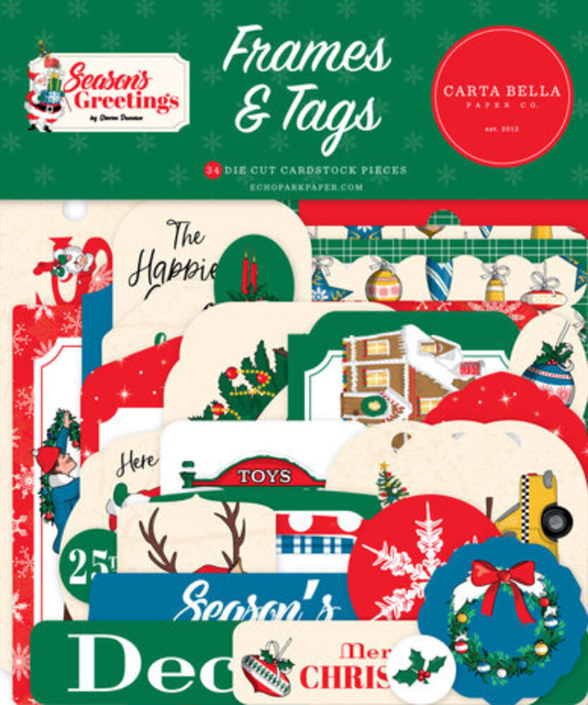 Carta Bella Season's Greetings Ephemera Frames & Tags (CBSG329025) Carta Bella Season's Greetings Ephemera Frames & Tags (CBSG329025)