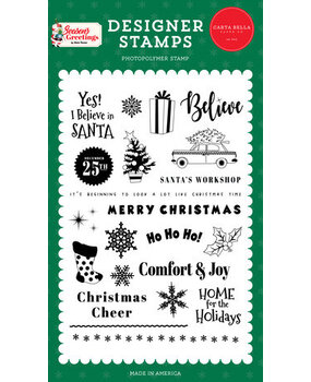 Carta Bella Season's Greetings Christmas Cab Clear Stamps (CBSG329040)