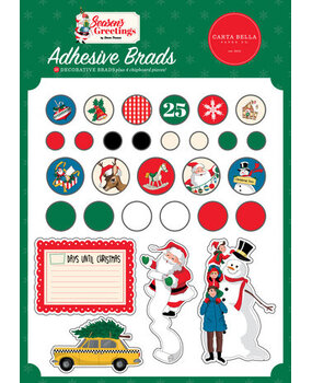 Carta Bella Season's Greetings Adhesive Brads (CBSG329020) Carta Bella Season's Greetings Adhesive Brads (CBSG329020)