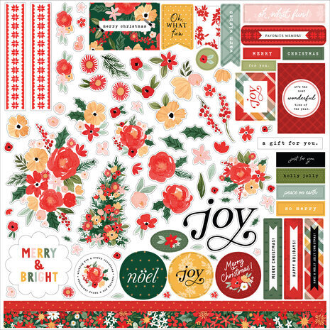Carta Bella Christmas Flora Joyful 12x12 Inch Element Sticker (CBJCF340014) Carta Bella Christmas Flora Joyful 12x12 Inch Element Sticker (CBJCF340014)