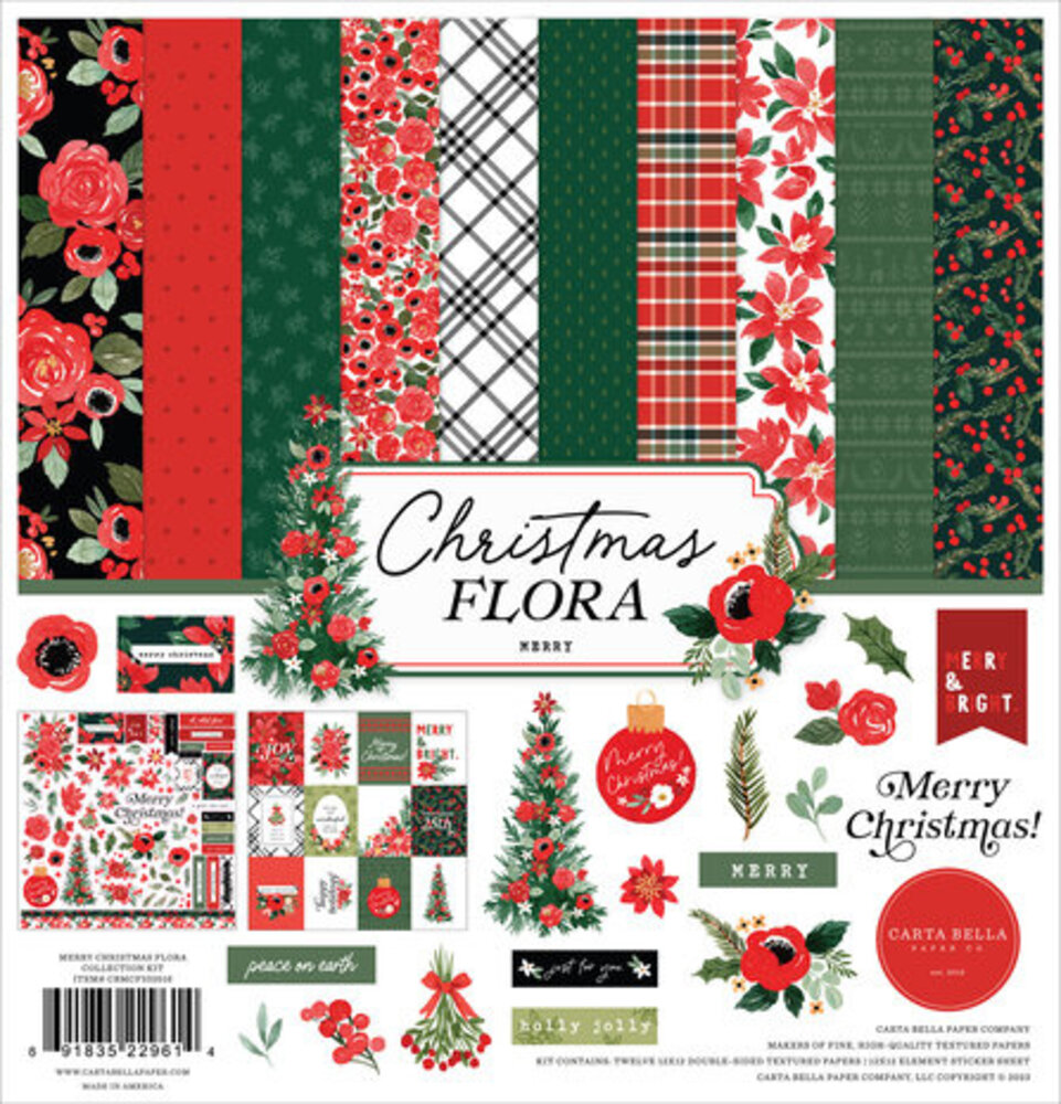 Carta Bella Christmas Flora Merry 12x12 Inch Collection Kit (CBMCF332016) Carta Bella Christmas Flora Merry 12x12 Inch Collection Kit (CBMCF332016)