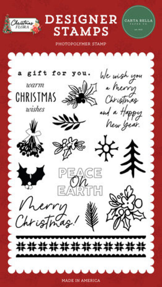 Carta Bella Christmas Flora A Gift For You Clear Stamps (CBCFL342041) Carta Bella Christmas Flora A Gift For You Clear Stamps (CBCFL342041)