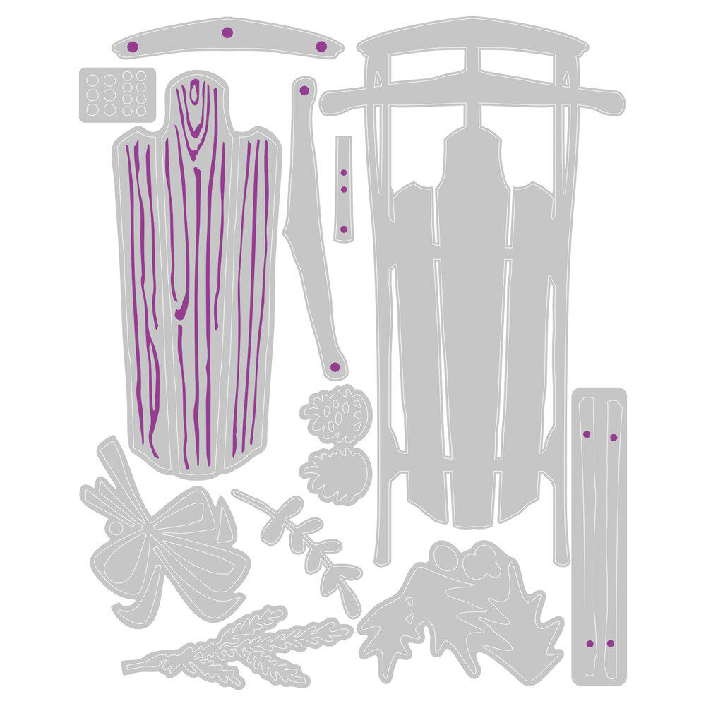 Sizzix Thinlits Die Set Vintage Sled (12pcs) (666339) Sizzix Thinlits Die Set Vintage Sled (12pcs) (666339)