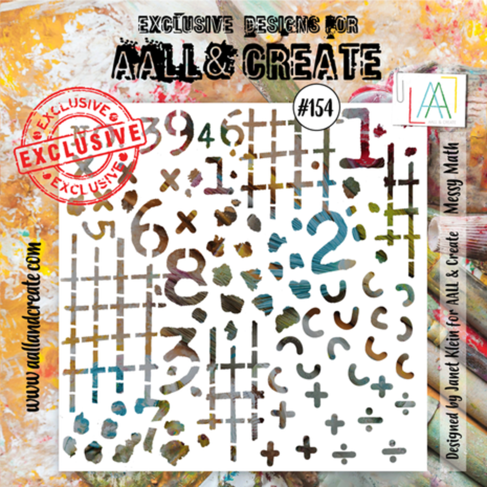 AALL and Create Masking Stencil 6x6 Inch Messy Math (AALL-PC-154)
