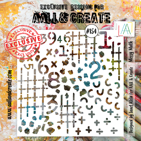 AALL and Create Masking Stencil 6x6 Inch Messy Math (AALL-PC-154)