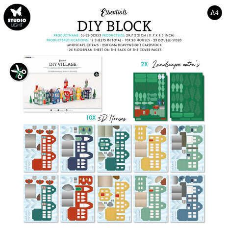 Studio Light Scandinavian Winter Village DIY Block (SL-ES-DCB53) Studio Light Scandinavian Winter Village DIY Block (SL-ES-DCB53)