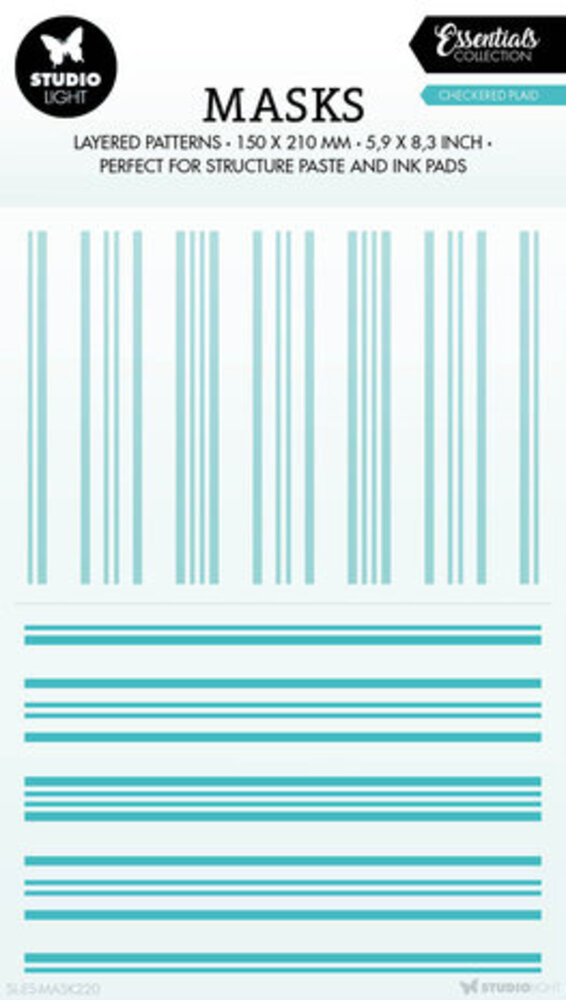 Studio Light Essentials Checkered Plaid A5 Masking Stencil (SL-ES-MASK220) Studio Light Essentials Checkered Plaid A5 Masking Stencil (SL-ES-MASK220)