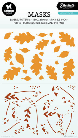 Studio Light Essentials Autumn Pattern A5 Masking Stencil (SL-ES-MASK221) Studio Light Essentials Autumn Pattern A5 Masking Stencil (SL-ES-MASK221)