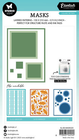 Studio Light Essentials Square Pattern A5 Masking Stencil (SL-ES-MASK223) Studio Light Essentials Square Pattern A5 Masking Stencil (SL-ES-MASK223)