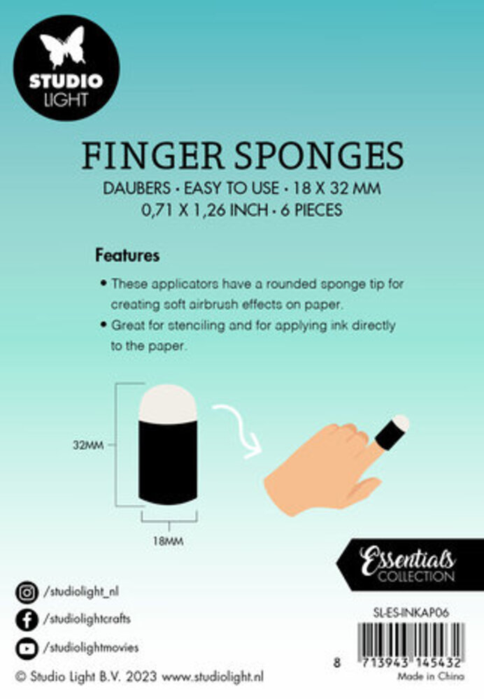 Studio Light Essentials Finger Sponge Daubers (SL-ES-INKAP06) Studio Light Essentials Finger Sponge Daubers (SL-ES-INKAP06)