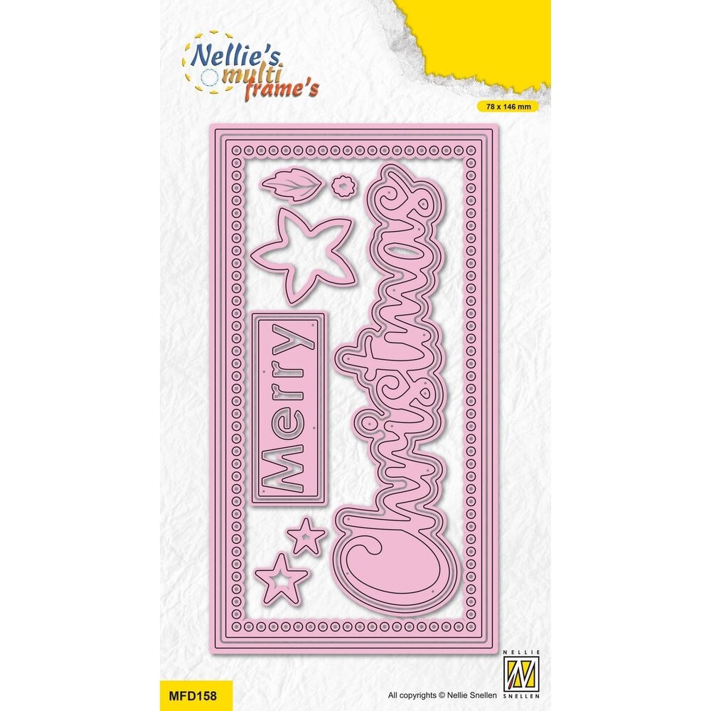 Nellie Snellen Multi Frame Dies Mini Slimline Merry Christmas (MFD158) Nellie Snellen Multi Frame Dies Mini Slimline Merry Christmas (MFD158)