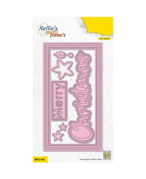 Nellie Snellen Multi Frame Dies Mini Slimline Merry Christmas (MFD158) Nellie Snellen Multi Frame Dies Mini Slimline Merry Christmas (MFD158)
