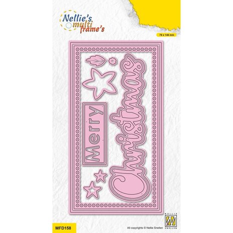 Nellie Snellen Multi Frame Dies Mini Slimline Merry Christmas (MFD158) Nellie Snellen Multi Frame Dies Mini Slimline Merry Christmas (MFD158)