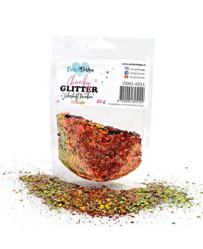 Carlijn Design Chunky Glitter Colorshift Rainbow Orange (CDGL-0011)