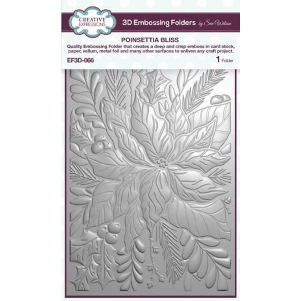 Creative Expressions Sue Wilson 3D Embossing Folder Poinsettia Bliss ...