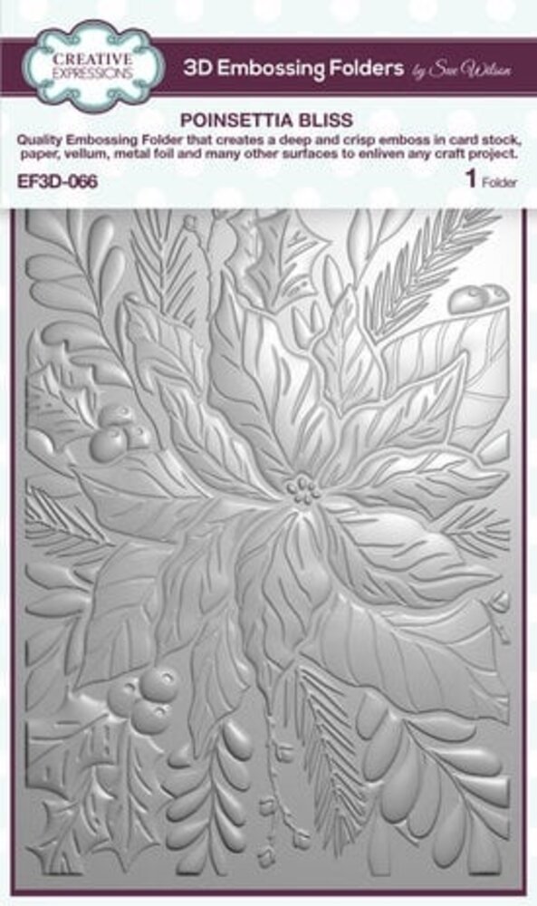 Creative Expressions Sue Wilson 3D Embossing Folder Poinsettia Bliss (EF3D-066) Creative Expressions Sue Wilson 3D Embossing Folder Poinsettia Bliss (EF3D-066)