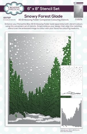 Creative Expressions Companion Colouring Stencil Snowy Forest Glade (CEST127) Creative Expressions Companion Colouring Stencil Snowy Forest Glade (CEST127)