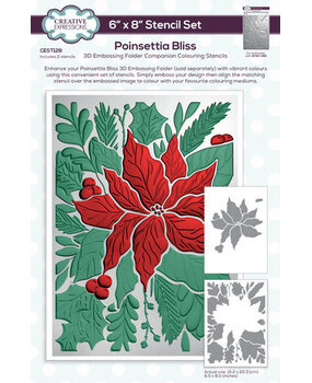 Creative Expressions Companion Colouring Stencil Poinsettia Bliss (CEST128) Creative Expressions Companion Colouring Stencil Poinsettia Bliss (CEST128)