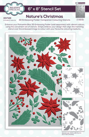 Creative Expressions Companion Colouring Stencil Nature's Christmas (CEST129) Creative Expressions Companion Colouring Stencil Nature's Christmas (CEST129)