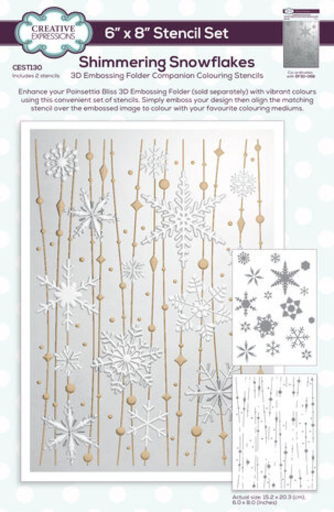 Creative Expressions Companion Colouring Stencil Shimmering Snowflakes (CEST130)