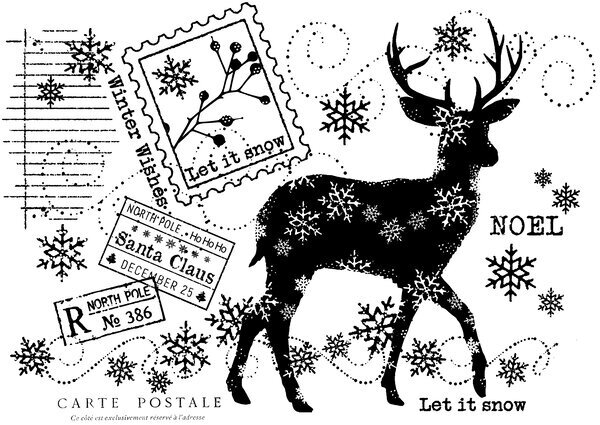 Woodware Winter Reindeer Clear Stamps (FRS1013)