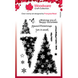 Woodware Snowflake Trees Clear Stamps (FRS1016)