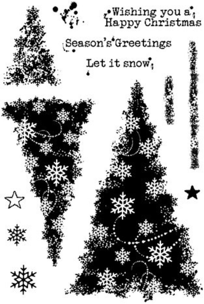 Woodware Snowflake Trees Clear Stamps (FRS1016) Woodware Snowflake Trees Clear Stamps (FRS1016)