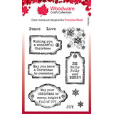 Woodware Christmas Old Labels Clear Stamps (FRS1018)