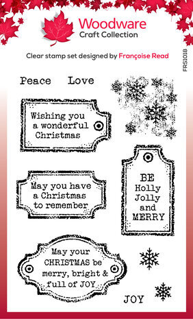 Woodware Christmas Old Labels Clear Stamps (FRS1018) Woodware Christmas Old Labels Clear Stamps (FRS1018)