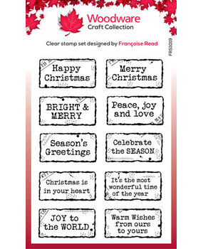 Woodware Christmas Distressed Labels Clear Stamps (FRS1019) Woodware Christmas Distressed Labels Clear Stamps (FRS1019)
