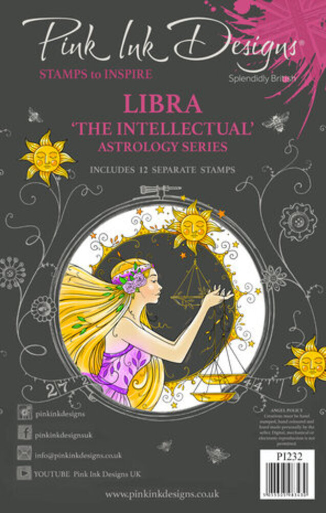 Pink Ink Designs Astrology Series Libra "The Intellectual" A5 Clear Stamps (PI232) Pink Ink Designs Astrology Series Libra "The Intellectual" A5 Clear Stamps (PI232)