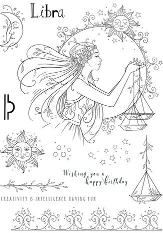 Pink Ink Designs Astrology Series Libra "The Intellectual" A5 Clear Stamps (PI232) Pink Ink Designs Astrology Series Libra "The Intellectual" A5 Clear Stamps (PI232)